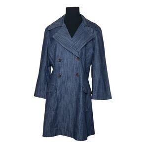 Ellavie blue denim doble breast denim coat size 12